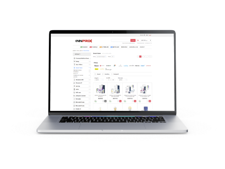 notebook se zobrazenou prodejní webovou stránkou INNPRO.